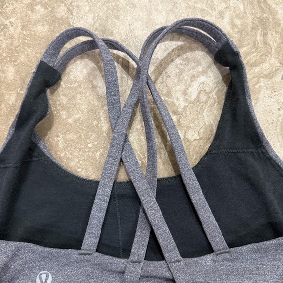 Lululemon Athletica Energy Bra Athletic Athleisure Heathered Charcoal Size 6 - Picture 8 of 8